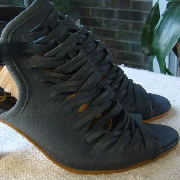 Sam Edelman Holly Sandals Woven Open Toe Suede Teal Leather Size 8 - Picture 7 of 7